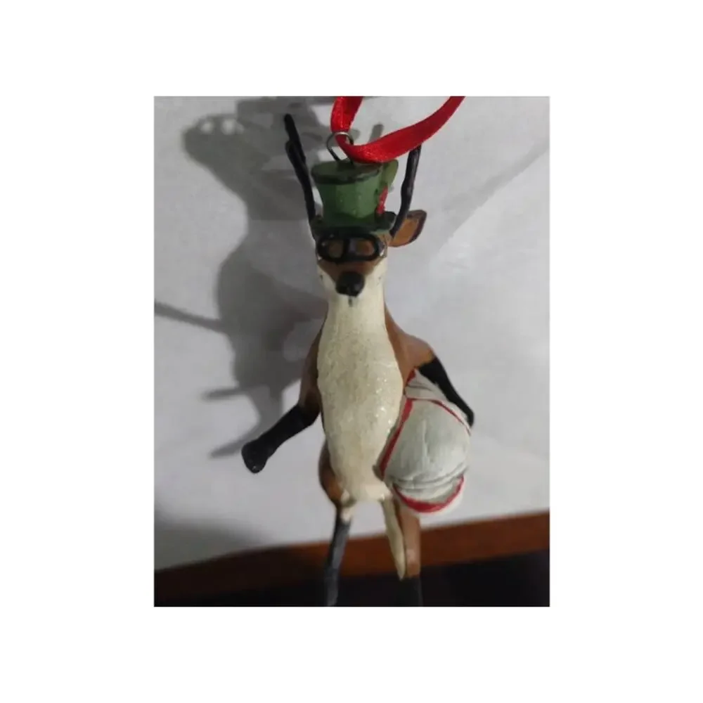 2005‎ Department 56 Reindeer Carrying a Goose Tree Ornament, In Original Box
